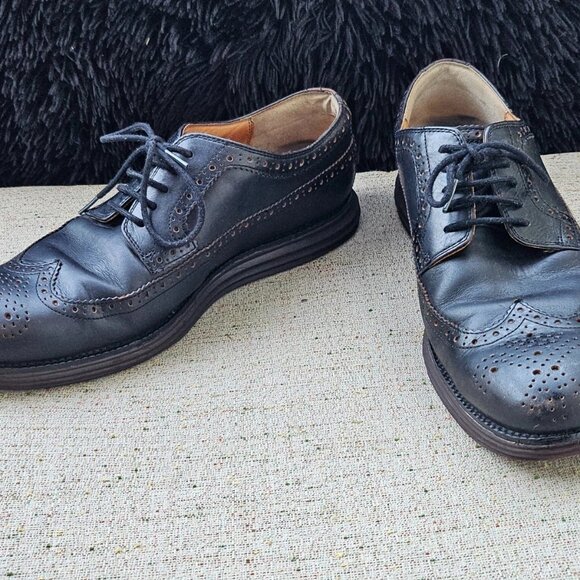 Cole Haan Men Oxford Shoes Black Genuine Leather Upper Lace Up Sneaker Size 11.5 main image 11